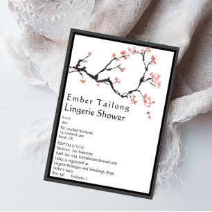 Sakura Mountain   Casual Border Lingerie Shower Invitation