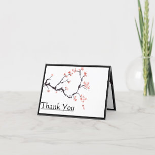 Sakura Mountain   Casual Border Wedding Folded Thank You Card