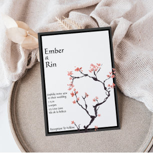Sakura Mountain   Casual Border Wedding Invitation
