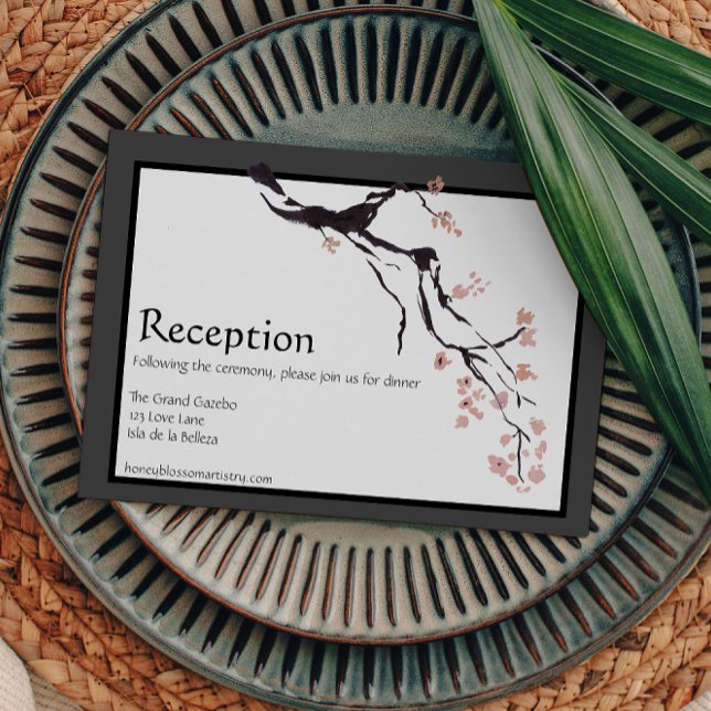 Sakura Mountain | Casual Border Wedding Reception Enclosure Card (Creator Uploaded)