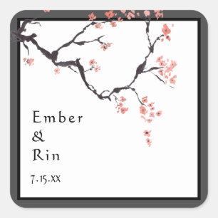 Sakura Mountain   Casual Border Wedding Sticker