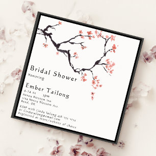 Sakura Mountain   Casual Square Bridal Shower Invitation