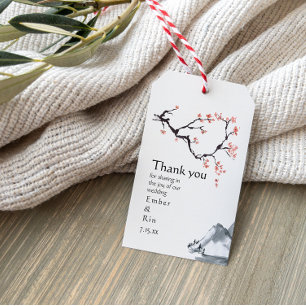 Sakura Mountain   Casual Wedding Thank You Gift Tags