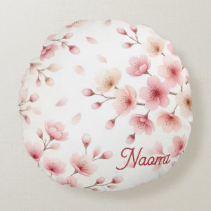 Sakura Movement Seamless Pattern Feminine Custom Round Cushion