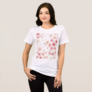Sakura Movement Seamless Pattern Feminine Custom Tri-Blend Shirt