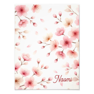 Sakura Movement Seamless Pattern   Feminine Yoga  Photo Print
