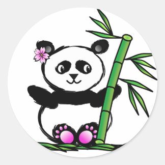 Sakura Panda Classic Round Sticker