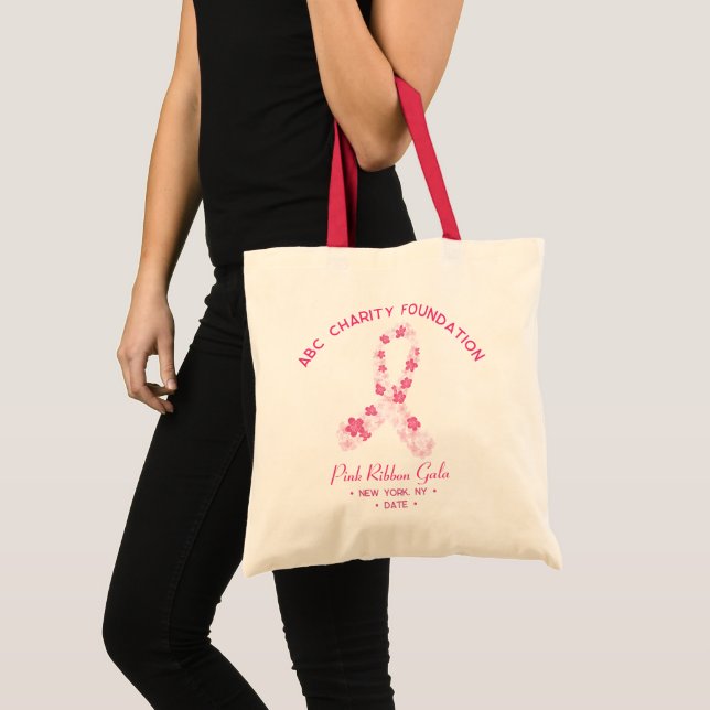 Sakura Pink Breast Cancer Survivor Fundraiser Tote Bag (Front (Product))