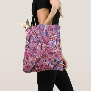 Sakura Pink Cherry Blossom Sky Tote Bag