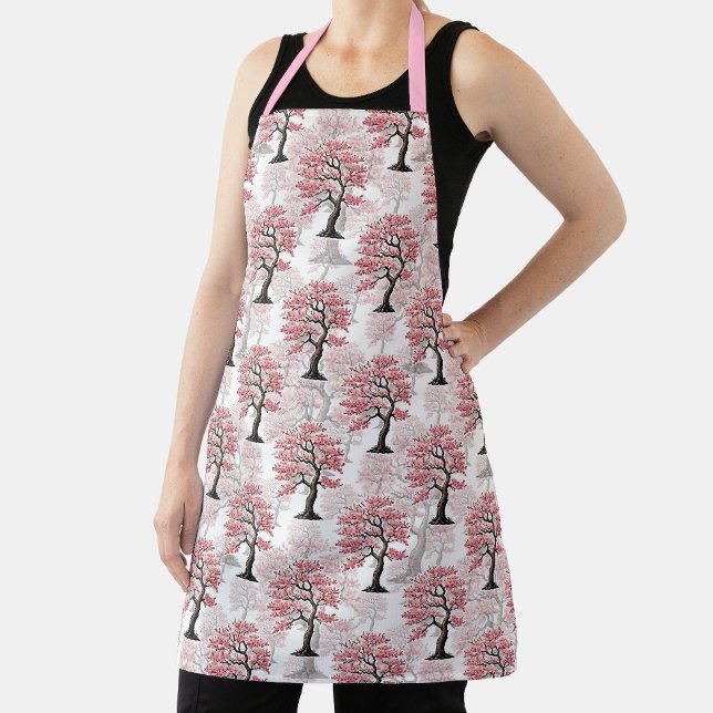 Sakura Pink Cherry Blossom Tree Design  Apron (Creator Uploaded)
