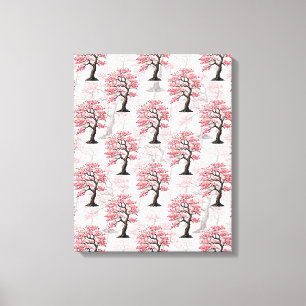 Sakura Pink Cherry Blossom Tree Design Canvas Print