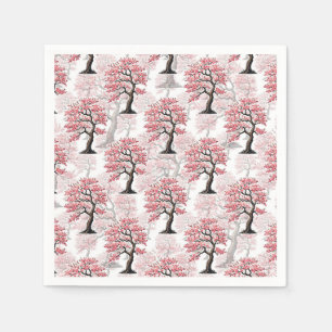 Sakura Pink Cherry Blossom Tree Design Napkin