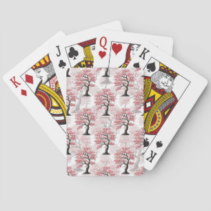 Sakura Pink Cherry Blossom Tree Design Playing Cards