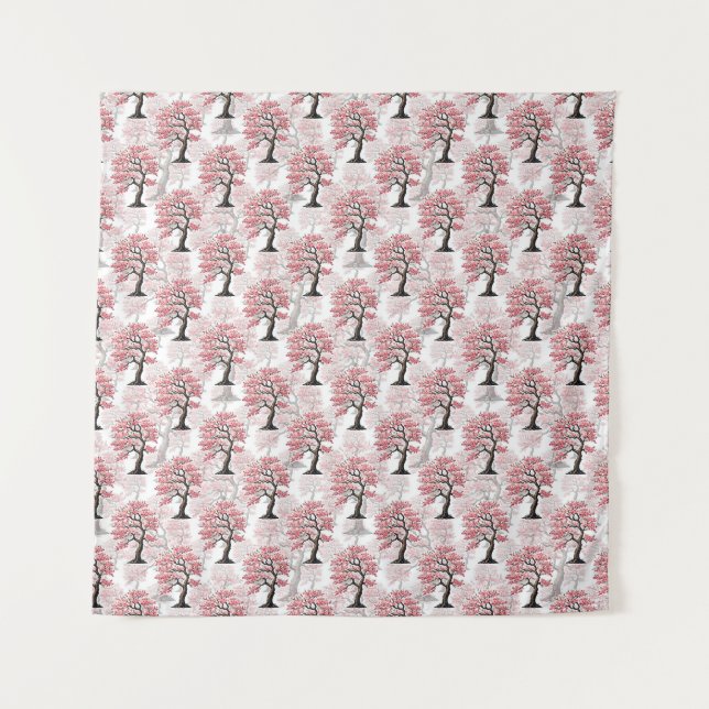 Sakura Pink Cherry Blossom Tree Design  Tapestry (Front)