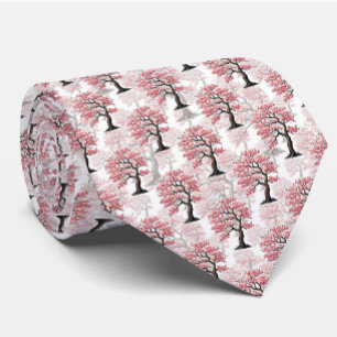 Sakura Pink Cherry Blossom Tree Design Tie