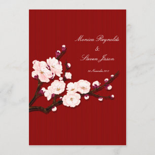 sakura RSVP wedding invitation card