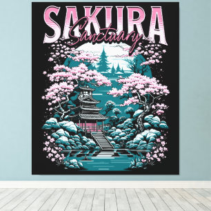 Sakura Sanctuary Japanese Garden Canvas Print