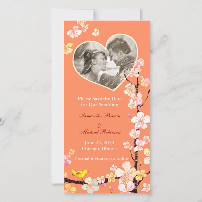 Sakura: Save the Date Wedding Photo Cards (Front)