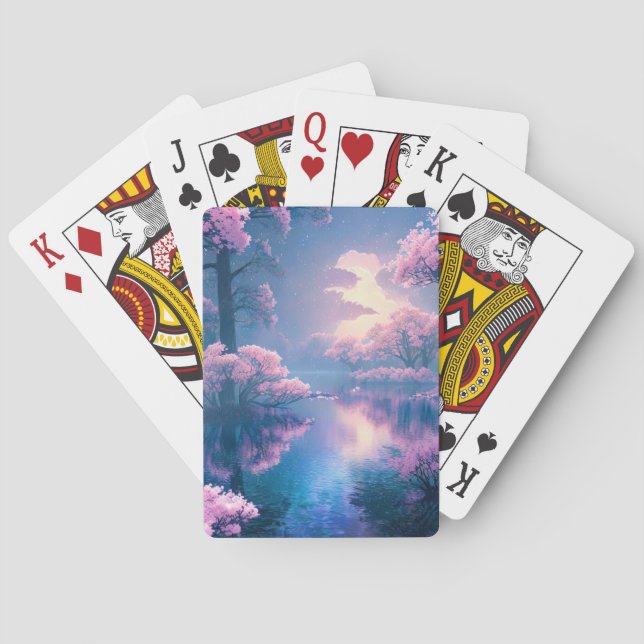 Sakura Serenade, Evening Melodies by the River Playing Cards (Back)