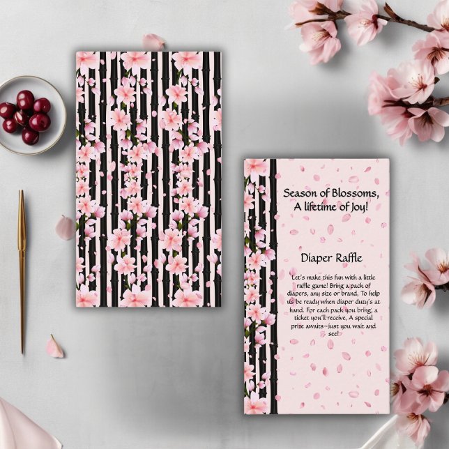 Sakura Spring Cherry Blossoms Baby Shower Enclosure Card (Creator Uploaded)