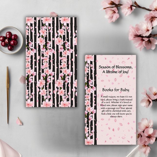 Sakura Spring Cherry Blossoms Baby Shower Enclosure Card (Creator Uploaded)