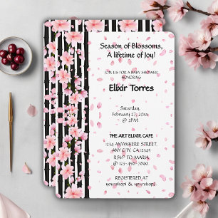 Sakura Spring Cherry Blossoms Baby Shower Invitation