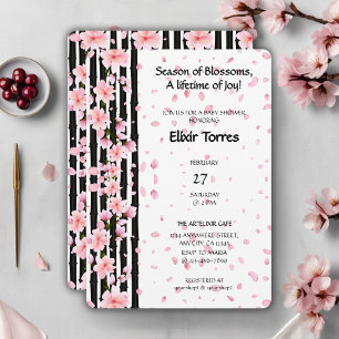 Sakura Spring Cherry Blossoms Baby Shower Invitation