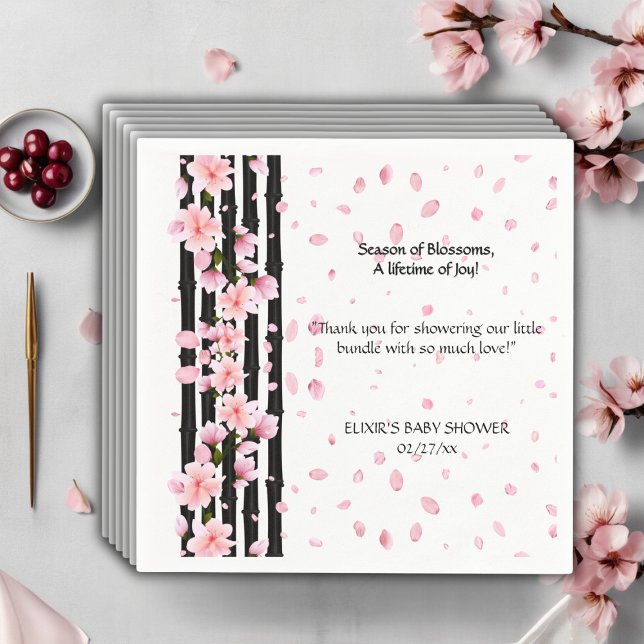 Sakura Spring Cherry Blossoms Baby Shower Napkin (Creator Uploaded)