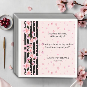 Sakura Spring Cherry Blossoms Baby Shower Napkin
