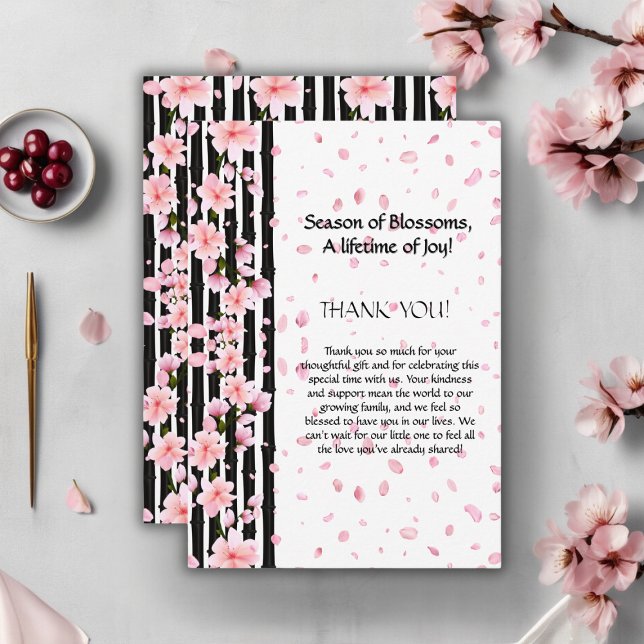 Sakura Spring Cherry Blossoms Baby Shower Thank You Card (Creator Uploaded)
