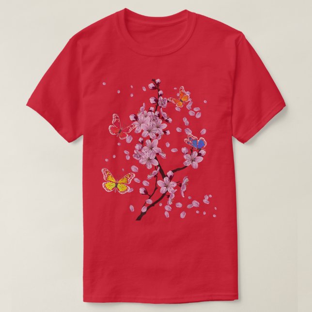 Sakura Spring Flowers Cherry Blossom Tree Japanese T-Shirt (Design Front)