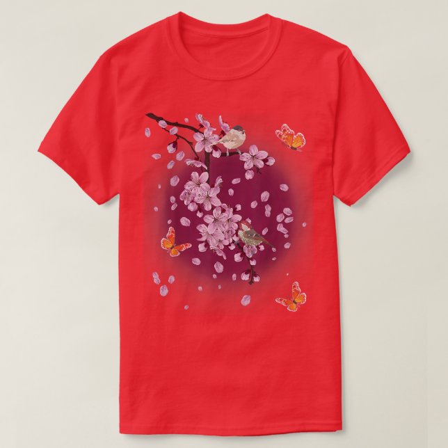 Sakura Spring Flowers Cherry Blossom Tree Japanese T-Shirt (Design Front)