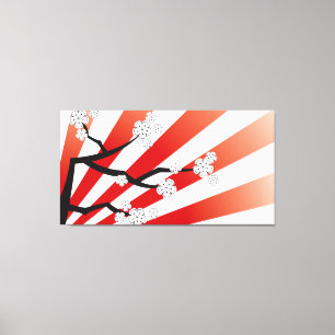 Sakura Sunrise White Cherry Blossoms Flowers Zen Canvas Print
