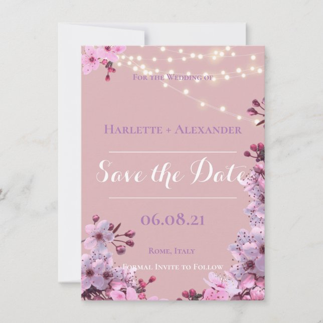 Sakura Theme Save The Date (Front)