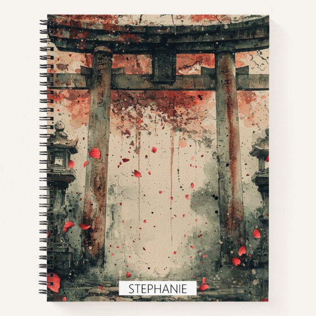 Sakura Torii Ink Wash Art Notebook (Front)