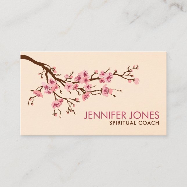 Sakura Tree - Cherry Blossom - gentle pink pastels Business Card (Front)