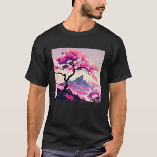 Sakura Tree Cherry Blossom Illustration Scenery Wo T-Shirt