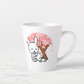 Sakura Tree Cute Kawaii bunny Couple  Latte Mug