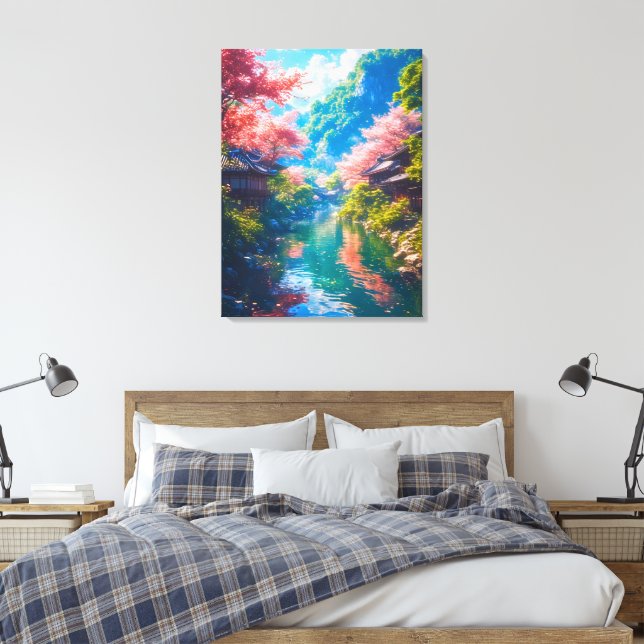 Sakura Utsuru Seiryū  Canvas Print (Insitu(Bedroom))