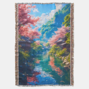 Sakura Utsuru Seiryū  Throw Blanket