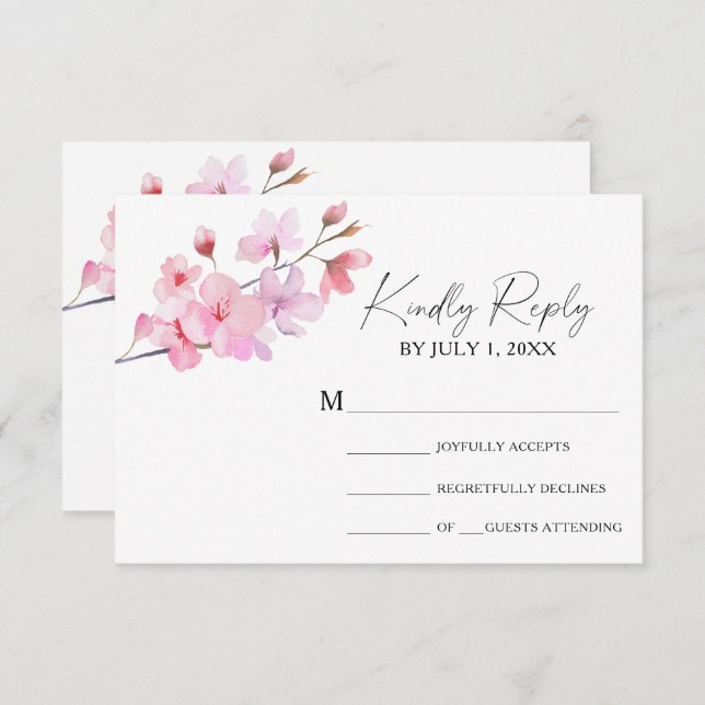 Sakura - Wedding RSVP Card (Front/Back)