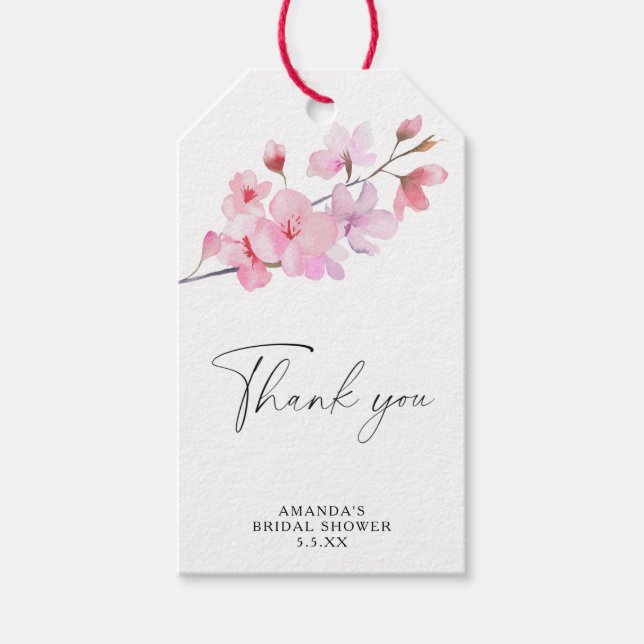 Sakura - Wedding Thank You Gift Tags (Front)