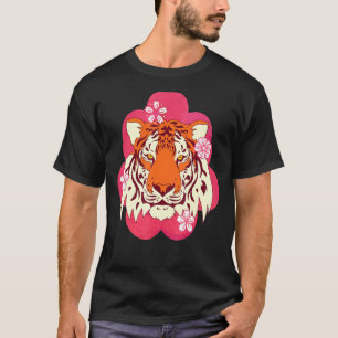 Sakura Wild Cat Predator Animal Cherry Blossom Asi T-Shirt