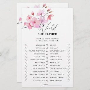 Sakura - Would she rather bridal shower game