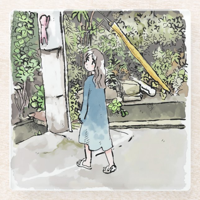 Sakusabou Glass Coaster (Front)
