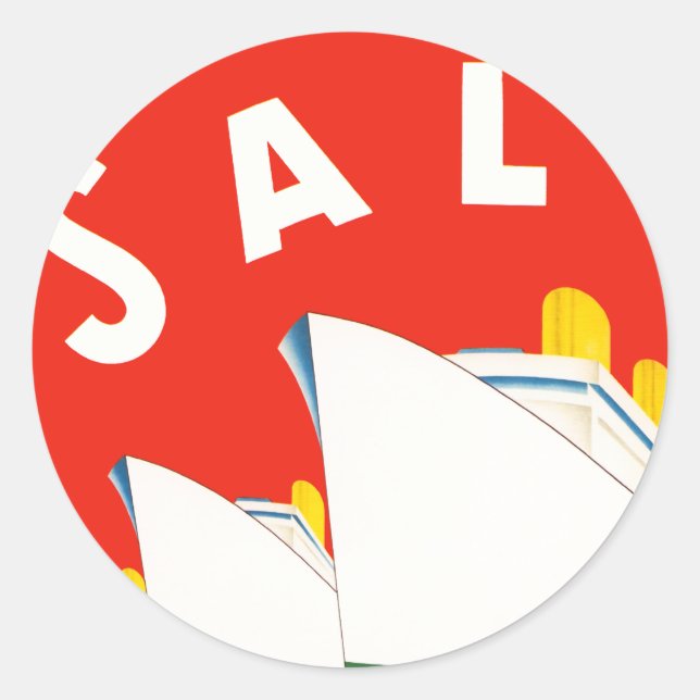 SAL ~ Swedish American Line Classic Round Sticker (Front)