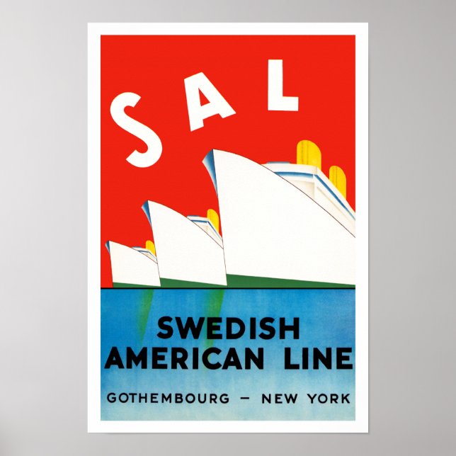 SAL ~ Swedish American Line Poster (Front)