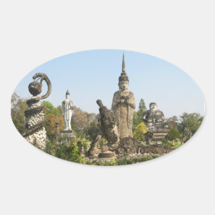 Sala Keo Kou, Nong Khai, Thailand Oval Sticker