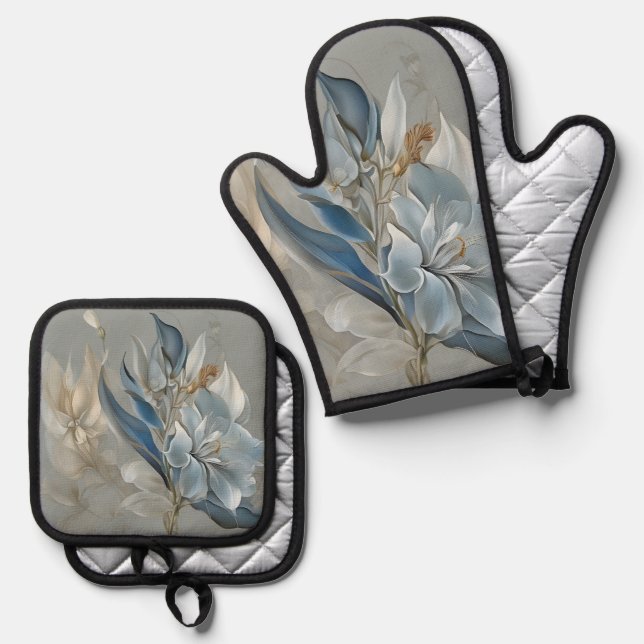 Salacia Oven Mitt & Pot Holder Set (Front/Back)