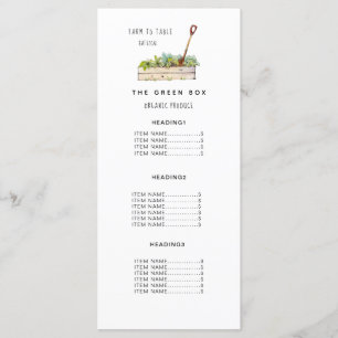 Salad and Sandwich Shop Price list Menu
